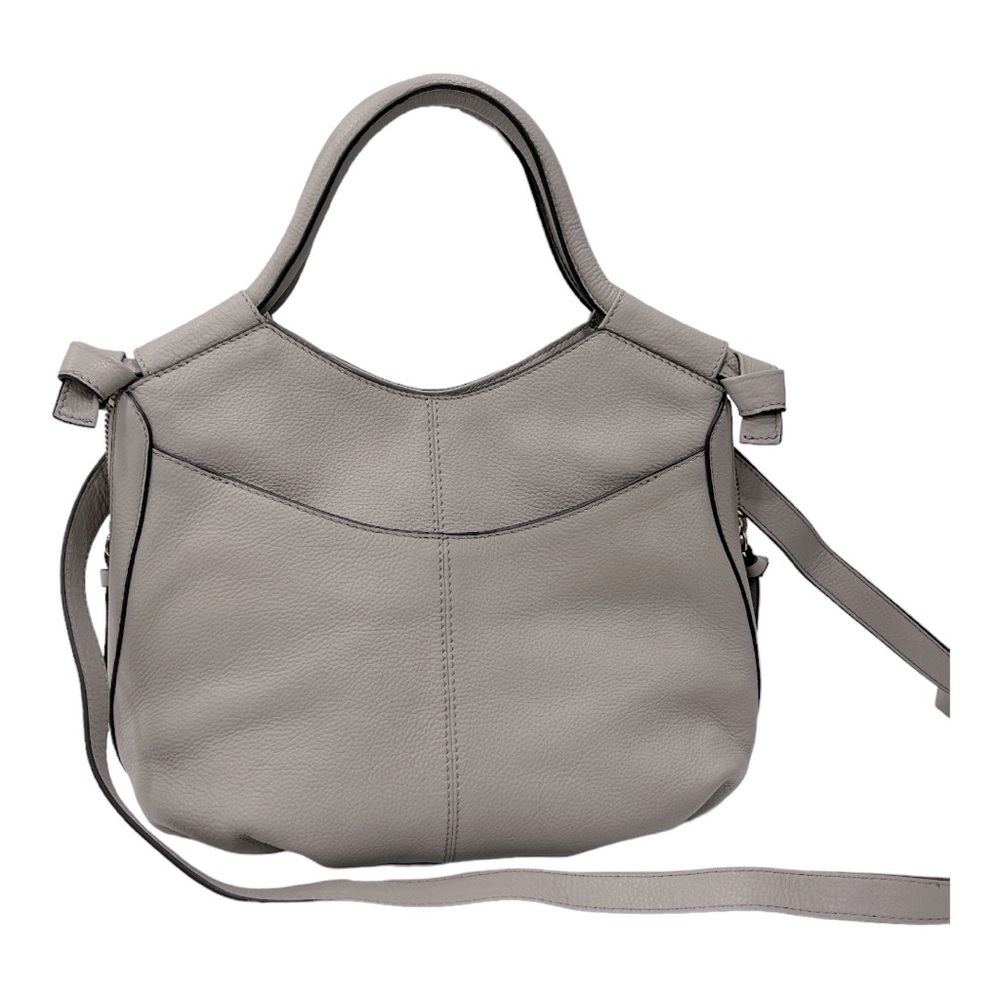 Antonio Melani Gray Leather Bag with Shoulder Strap
